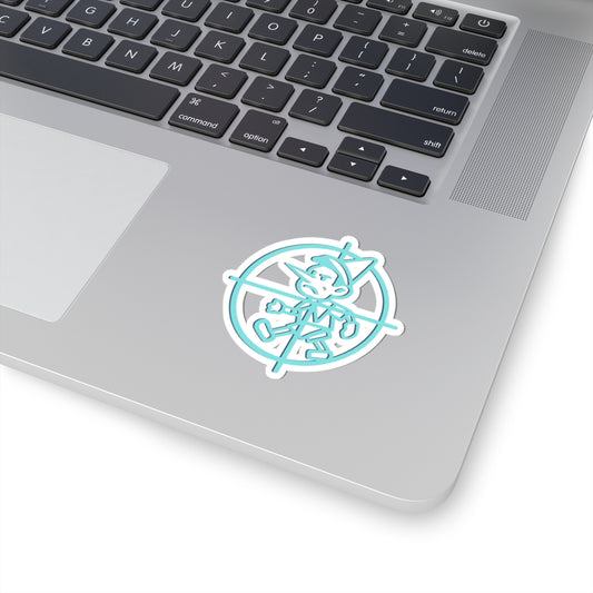 SHABANG Pinocchio Crosshair Sticker — Ice Blue Retro Cartoon Sticker