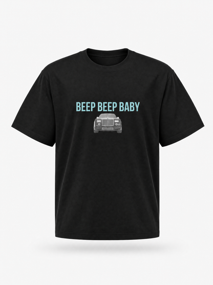 ‘Beep Beep Baby’ Tee - Ice Blue Relaxed Fit Graphic T-Shirt