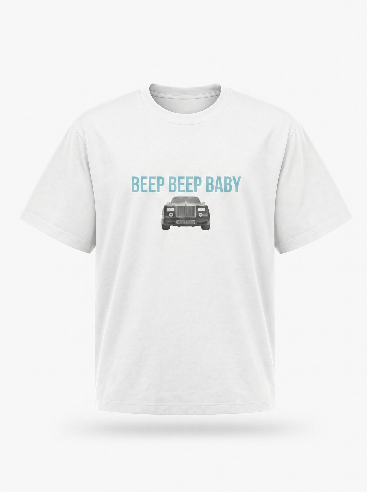 ‘Beep Beep Baby’ Tee - Ice Blue Relaxed Fit Graphic T-Shirt