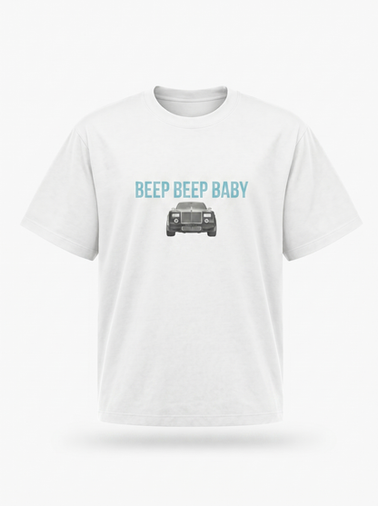 ‘Beep Beep Baby’ Tee - Ice Blue Relaxed Fit Graphic T-Shirt