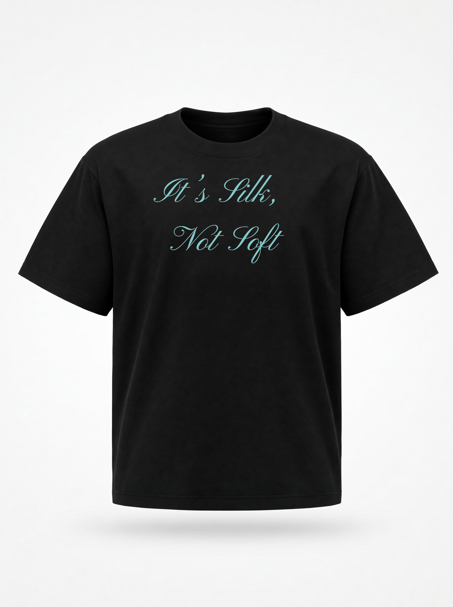 ‘It’s Silk, Not Soft’ Tee - Ice Blue Relaxed Fit Graphic T-Shirt