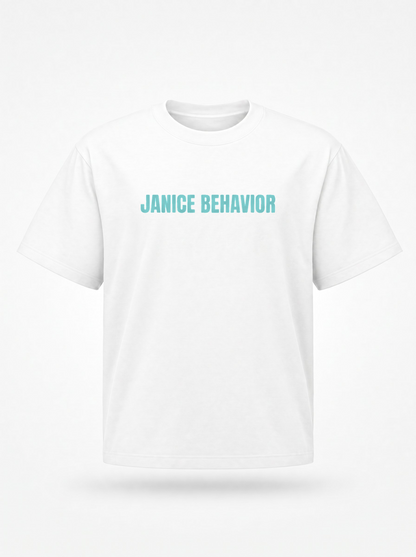 ‘Janice Behavior’ Tee - Ice Blue Relaxed Fit Graphic T-Shirt