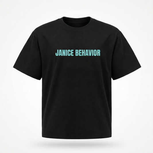 ‘Janice Behavior’ Tee - Ice Blue Relaxed Fit Graphic T-Shirt