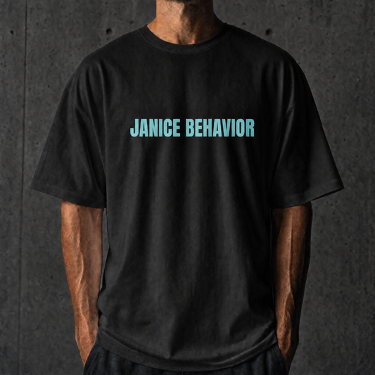 ‘Janice Behavior’ Tee - Ice Blue Relaxed Fit Graphic T-Shirt