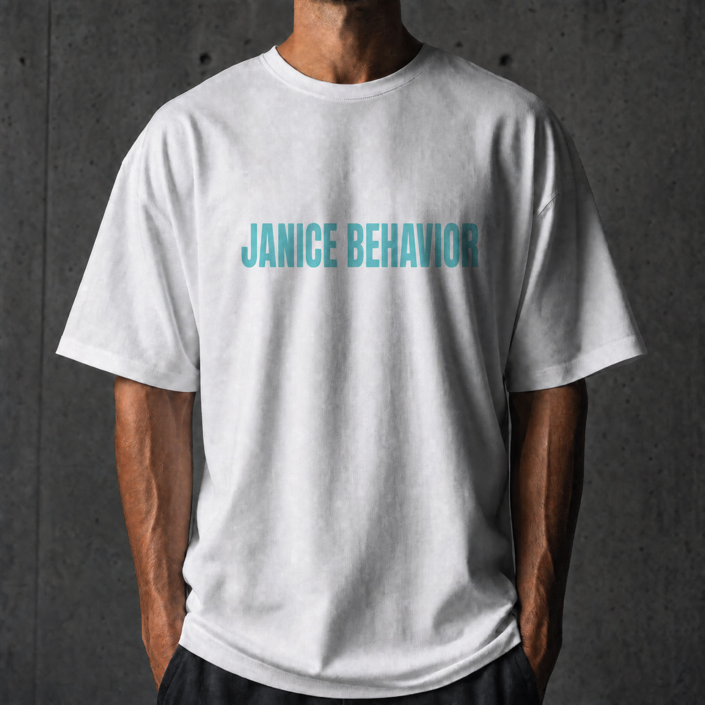 ‘Janice Behavior’ Tee - Ice Blue Relaxed Fit Graphic T-Shirt