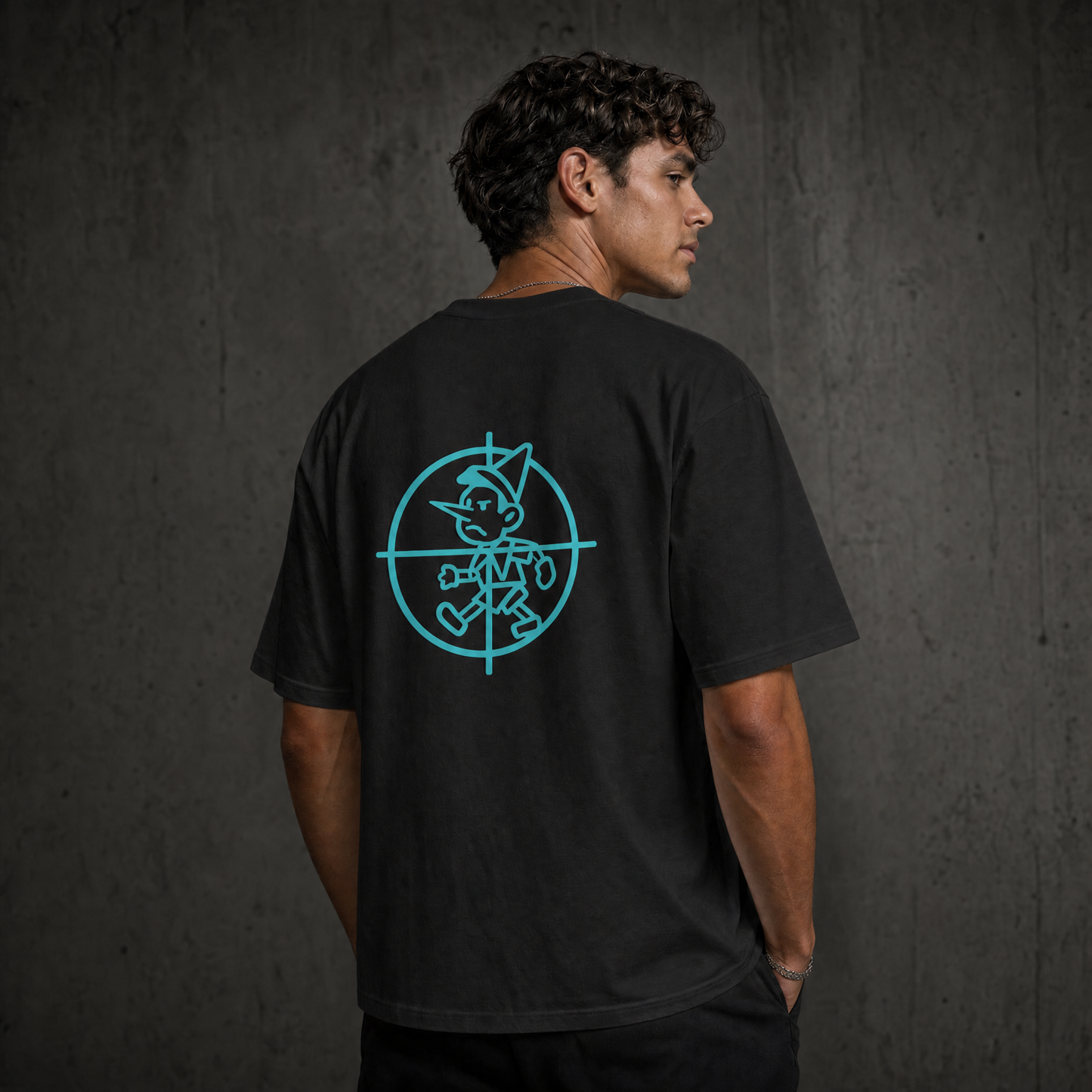 SHABANG 'Freeze The World' Tee — Ice Blue Oversized Graphic T-Shirt