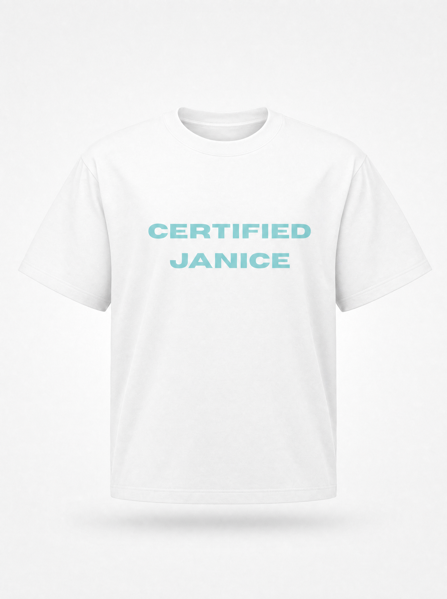 ‘Certified Janice’ Tee - Ice Blue Relaxed Fit Graphic T-Shirt