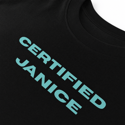 ‘Certified Janice’ Tee - Ice Blue Relaxed Fit Graphic T-Shirt