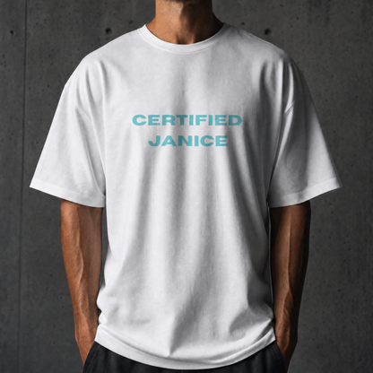 ‘Certified Janice’ Tee - Ice Blue Relaxed Fit Graphic T-Shirt